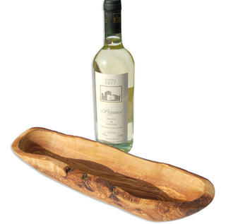 Weinflaschen Schale aus Olivenholz handgemacht zum servieren Tischdekoration
