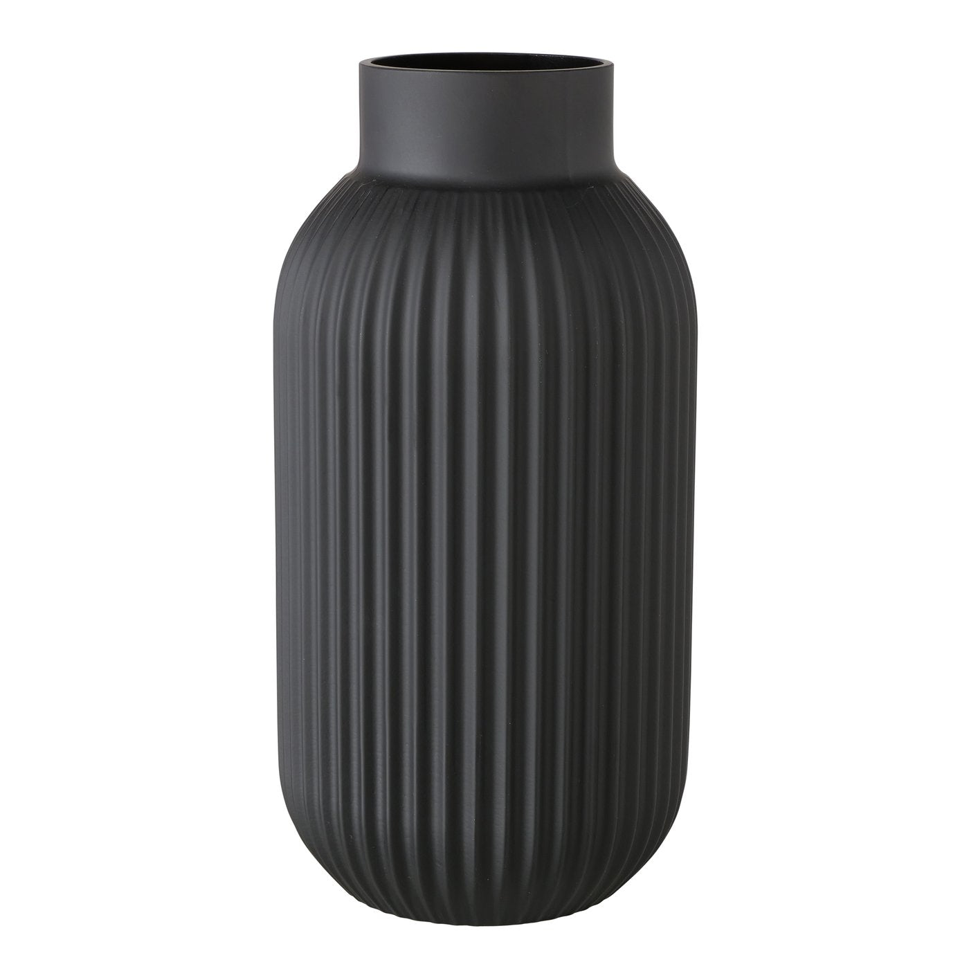 Handgearbeitete Vase „Nordika“ – Schwarz, Glas, Matt & Relief - Casavea GbR
