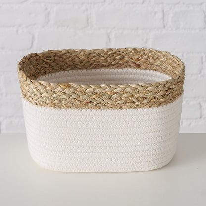 3-teiliges Korbset – Oval, Holz & Textil "Ioana" - Casavea GbR
