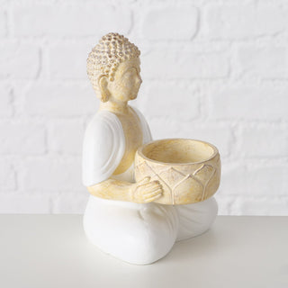 Deko-Teelichthalter „Jamory“ – Handbemalt, Buddha-Design - Casavea GbR