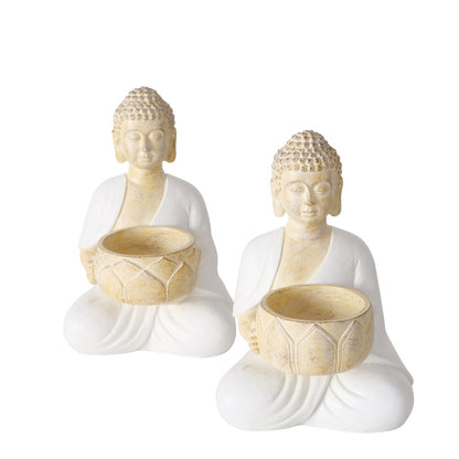 Deko-Teelichthalter „Jamory“ – Handbemalt, Buddha-Design - Casavea GbR