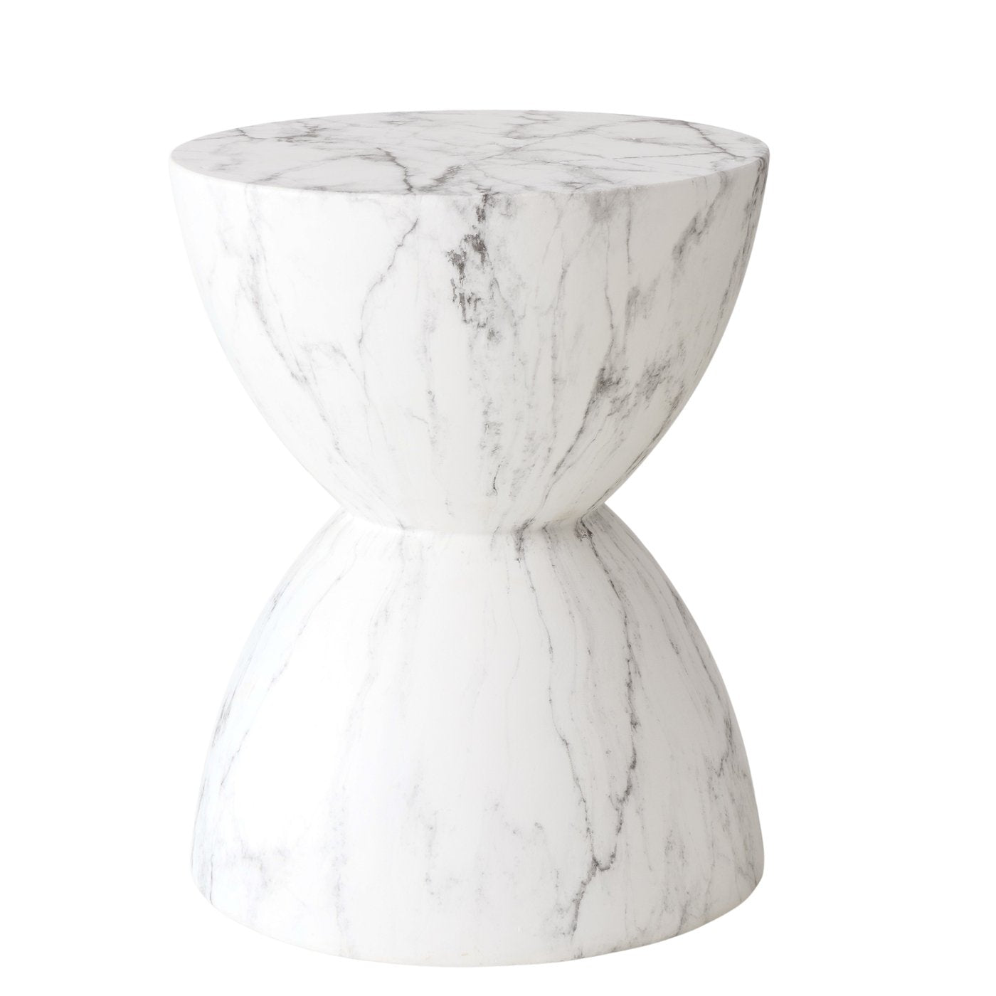 Handgearbeiteter Beistelltisch "Tilda" rund Grau | Keramik & Magnesia 32 cm - Casavea GbR