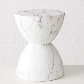 Handgearbeiteter Beistelltisch "Tilda" rund Grau | Keramik & Magnesia 32 cm - Casavea GbR