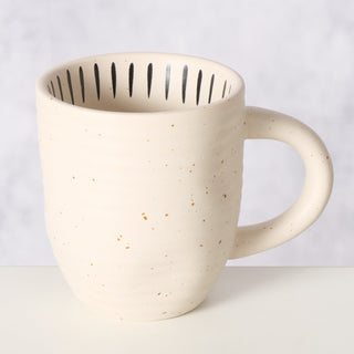 Steinzeug Tasse bunt handbemalt Frühstücksbecher