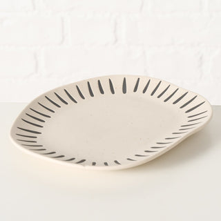 Handbemalter runder Steinzeug Teller für Frühstück oder Abendessen