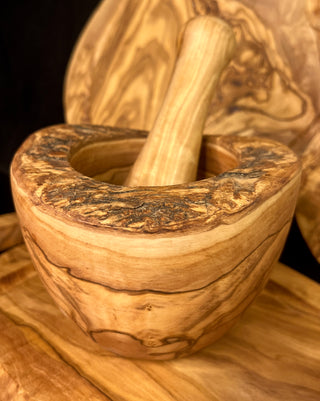 Mörser rustikal ca. 12 cm Olivenholz - Casavea GbR