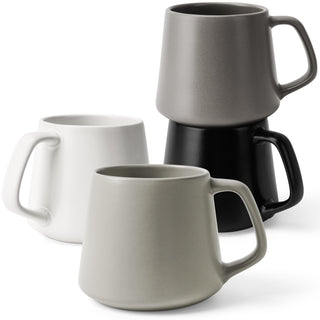 Keramik Kaffeetassen Set Schwarz Weiß Gautöne