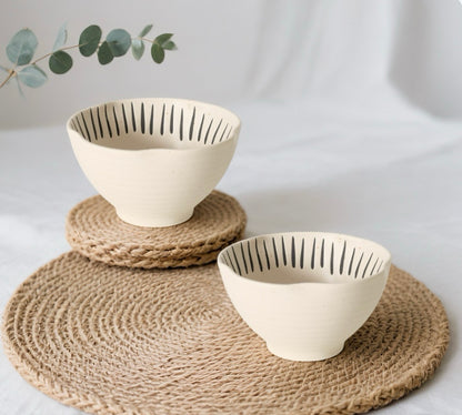 2er Schalen-Set "Kenia" handbemalt Beige, 250ml Ø 11 cm - Casavea GbR
