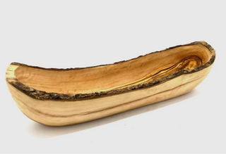 Brotschale 40-45cm rustikaler Rand aus Olivenholz - Casavea GbR