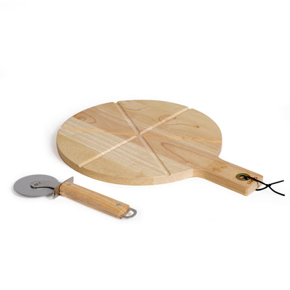 Pizza-Set (Pizzabrett mit Pizzaschneider) - Casavea GbR
