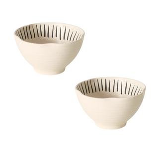 2er Schalen-Set "Kenia" handbemalt Beige, 250ml Ø 11 cm - Casavea GbR