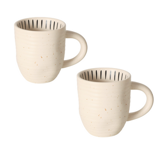 2er-Set Becher "Kenia" handbemalt Beige, 200 ml - Casavea GbR