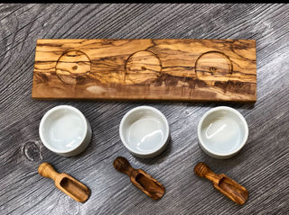 3er Set Dipschalen FANO auf Olivenholzsockel - Casavea GbR