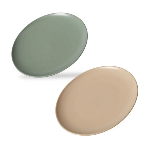 Teller Pastell Beige/Grün Ø 20,5 cm - Casavea GbR