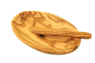 Butterschale aus Olivenholz mit Butterstreicher handgefertigt