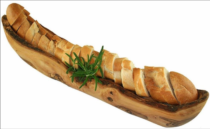 Handgefertigte Brotschale aus Olivenholz für Küche oder Tisch