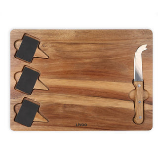 Käseplatte aus Akaziennholz mit Käsemesser und Picker für die Küche zum servieren