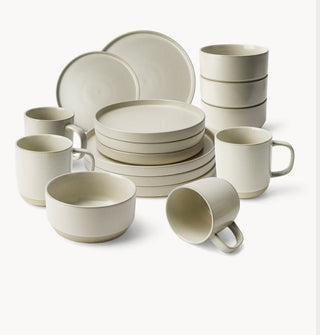 16-teiliges Geschirrset Tassen Teller Schalen Sandton Keramik