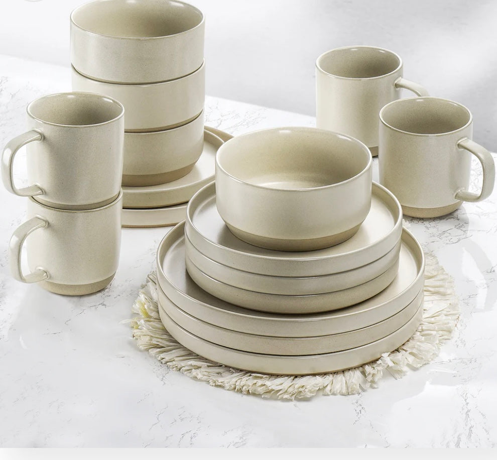 Geschirrset 16 teilig Keramik Sandton (4 Personen)